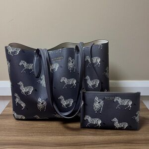 Kate Spade All Day Dancing Zebra Printed Large Tote (w/ dustbag)